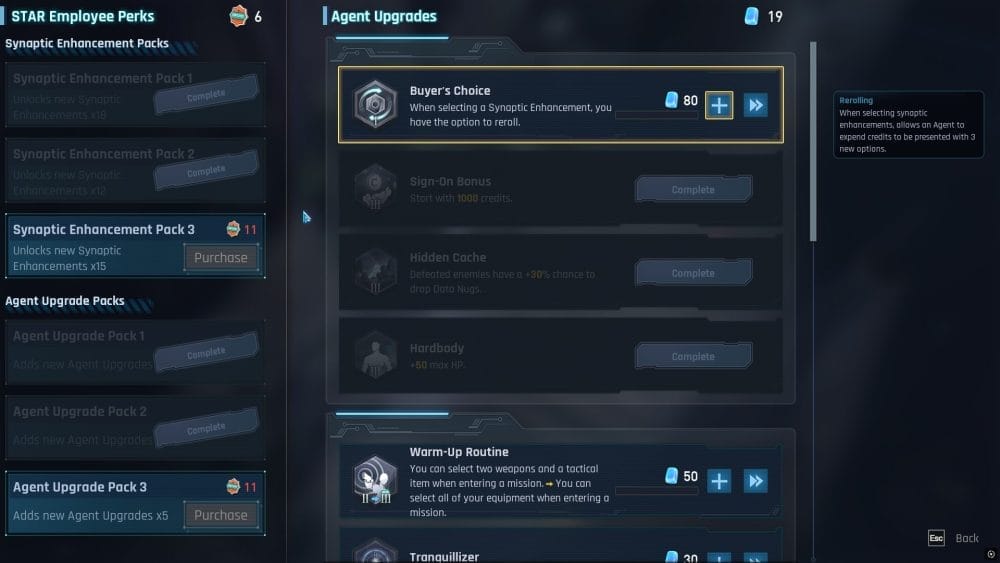 Agent Upgrades